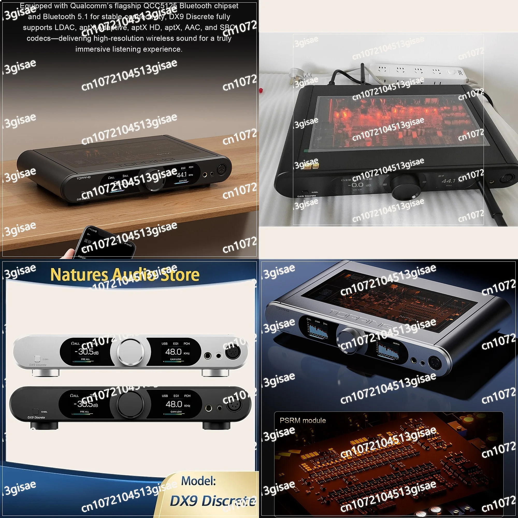 4.4mm XLR Balanced DAC Preamplifier 1-bit Decoder Fully Balanced HiFi Headphone Amplifier