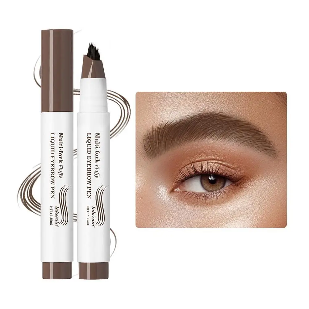 Microblading Eyebrow Pen Waterproof 4D Multi-Forks Hair  Long Lasting Anti-Smudge Wild BrowsHairline Makeup Pencil