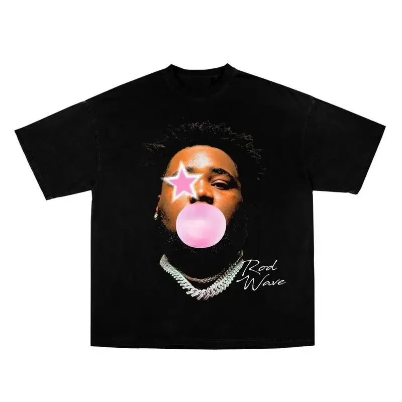 Rap Artist Rod Wave's Pink Bubble Gum Shirt, A Fan Gift, A Cotton T-shirt Suitable for Both Men and Women.
