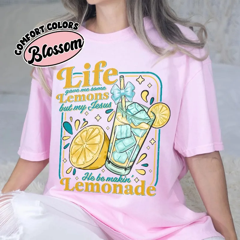 Autumn New Base Shirt Unisex T-shirt My Jesus Be Makin' Lemonade Tee, Faith Quote, Child Of God, Youth T-shirts