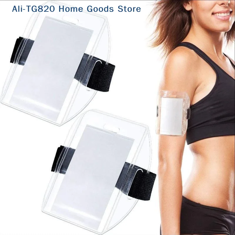 [TG820]Plastic Card Holder Reflective Wristband ID Cards Holder Arm Adjustable ID Badge Elastic Arm Band ID Badge Holder