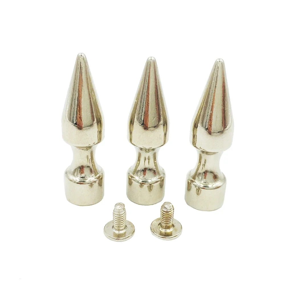 50sets10x35mm Tower Type Zinc Alloy Punk Spike Cone Spots Studs Leathercraft Rivets DIY Clothes Bags Belt Pet Collars