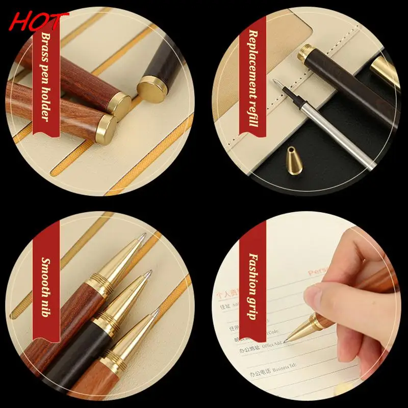 Vintage Brass Ballpoint Pen High-Grade Neutral Signature Pen Business Gift School Students Office Stationery Writing Supplies