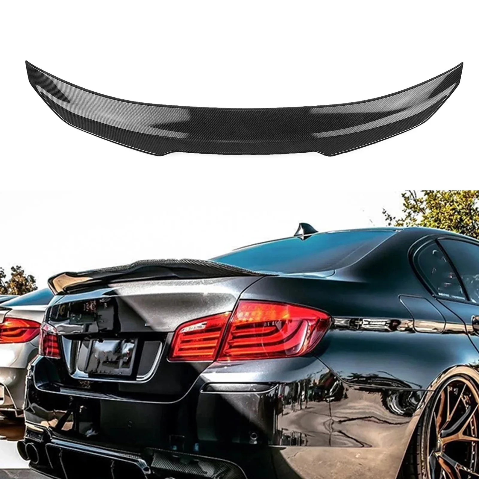 

New！ For BMW 5 Series F10 F18 M5 2011-2017 520i 525i 528i 530i 535i Sedan 4-Door PSM Style Rear Trunk Lid Spoiler Wing Lip Split