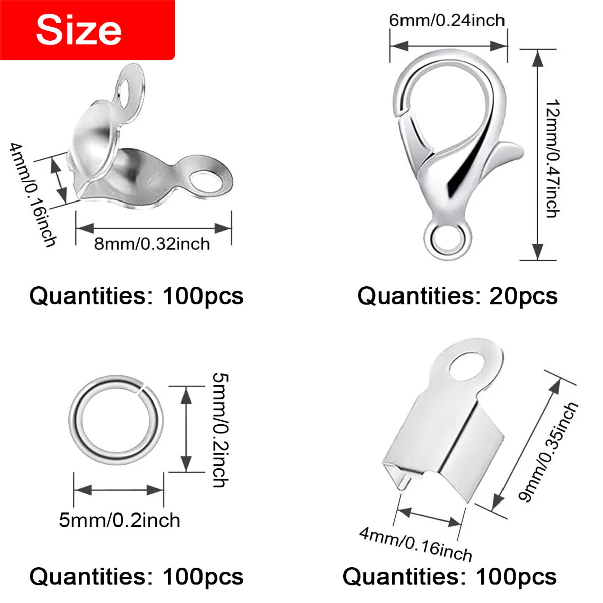 Bag-clasp Clip-clasps Lobster Clasp Opening Rings Kit Jewelry Making Materials For Necklace Bracelet DIY Accessories 320pcs