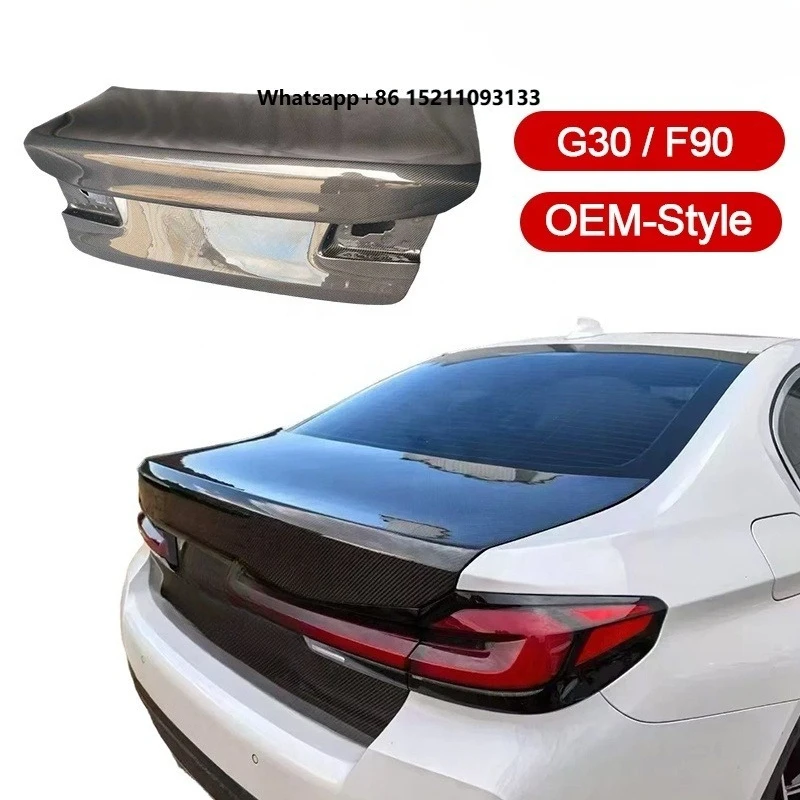 Customized Black Rear Carbon Fiber Trunk for G30 540i M550i F90 2018 2019 2020 2021 2022 Bumper Trunk Boot Lid Upgrade