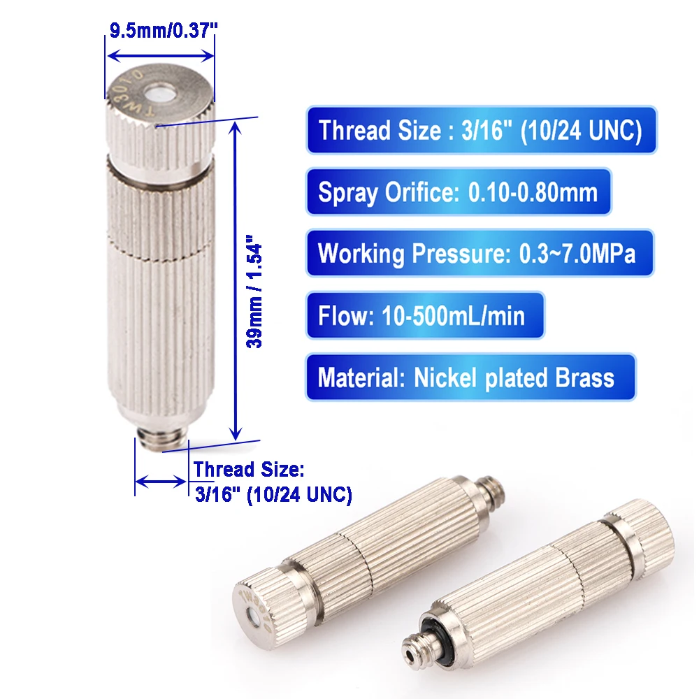 1PC High Pressure Spray Nozzle Dry Fog Mist Micro-mist Ceramic Spray Core For Humidification Cooling Nicke Plated Brass Nozzles