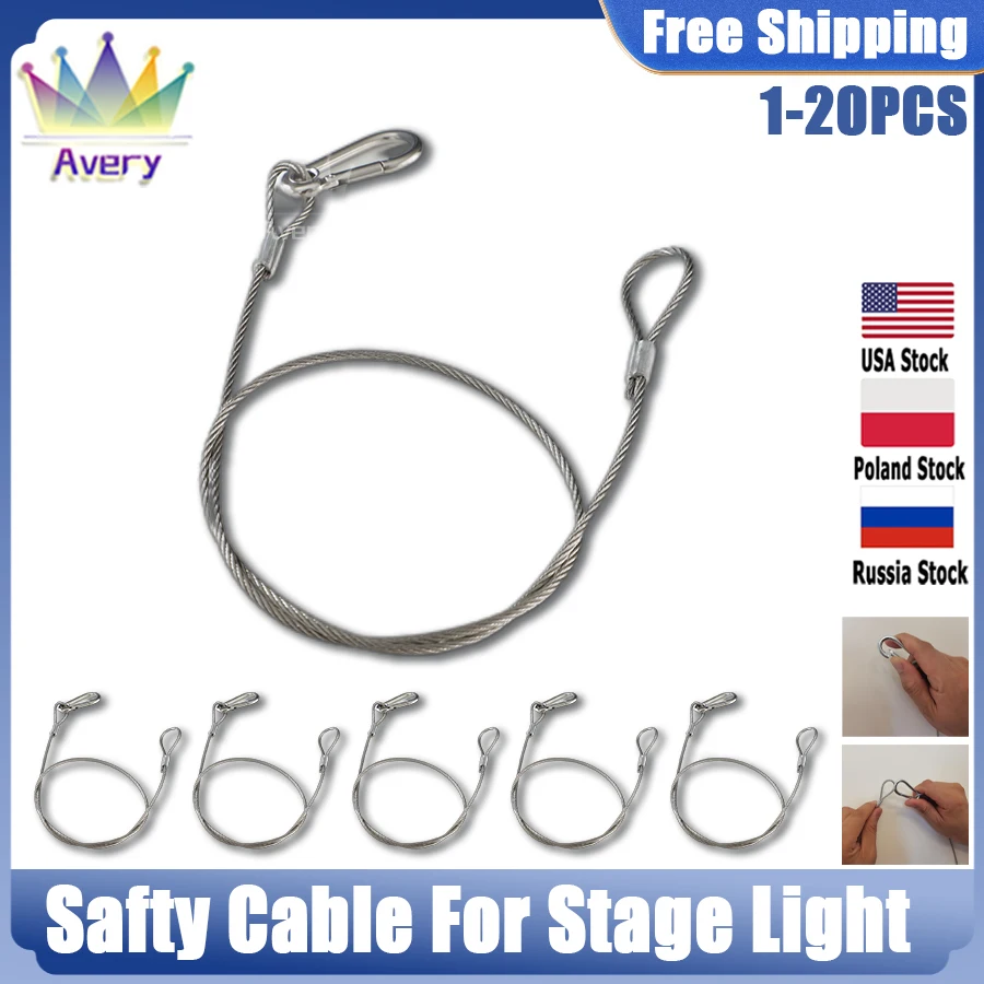 1-20 Cables  Steel Wire Safety Ropes Security Cables Stage DJ Disco Lighting Par Lights