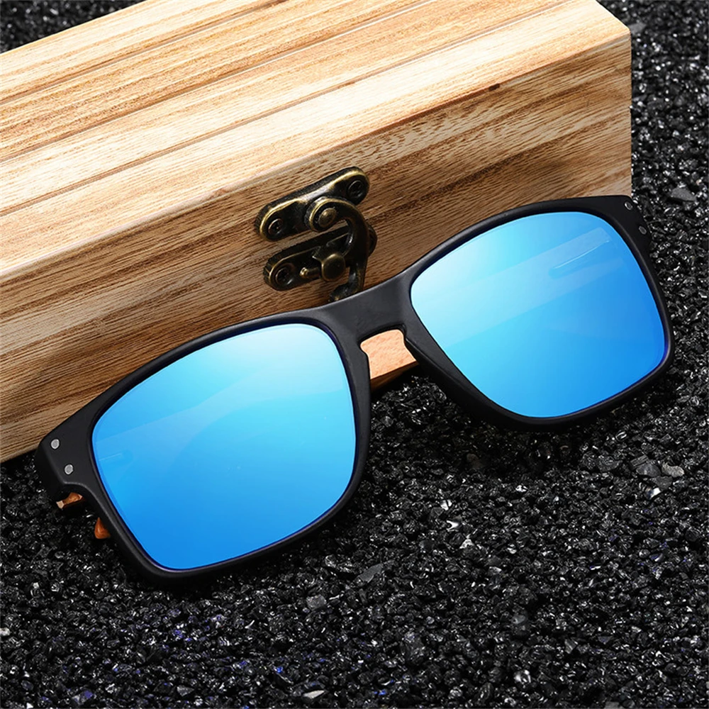 Natural Bamboo Wooden Sunglasses Handmade Polarized Glasses Mirror Coating Lenses Eyewear Outdoor Sun Protection Sunglasses