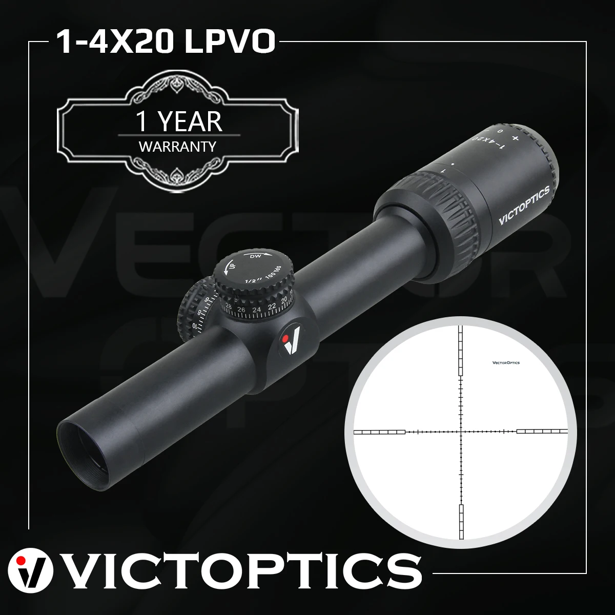 Victoptics 1-4x20 Rifle Scope VMD-2 Reticle Riflescope 1/2MOA Optical Sight For Hunting