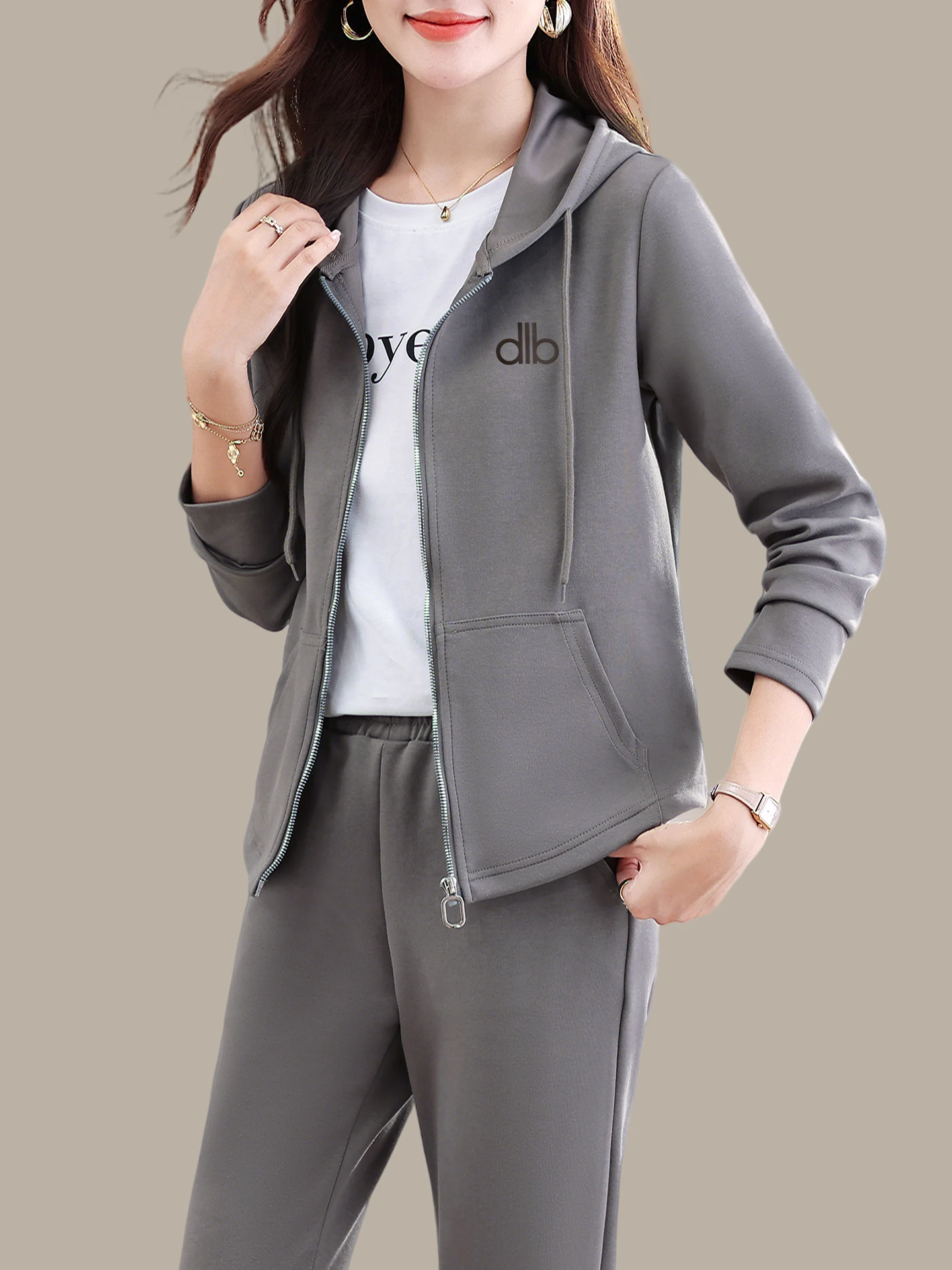 casual-hoodie-women's-tee-piece-set-running-clothes-loose-anti-aging-large-size-high-waist-sweatpants-sportswear-trendy