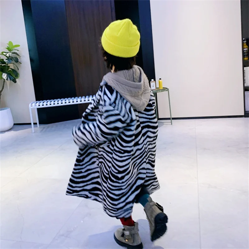 

Boys Woolen Coat Overcoat Jacket Windbreak 2025 Loose Warm Plus Thicken Autumn Winter Cotton Christmas Gift Children's Clothing