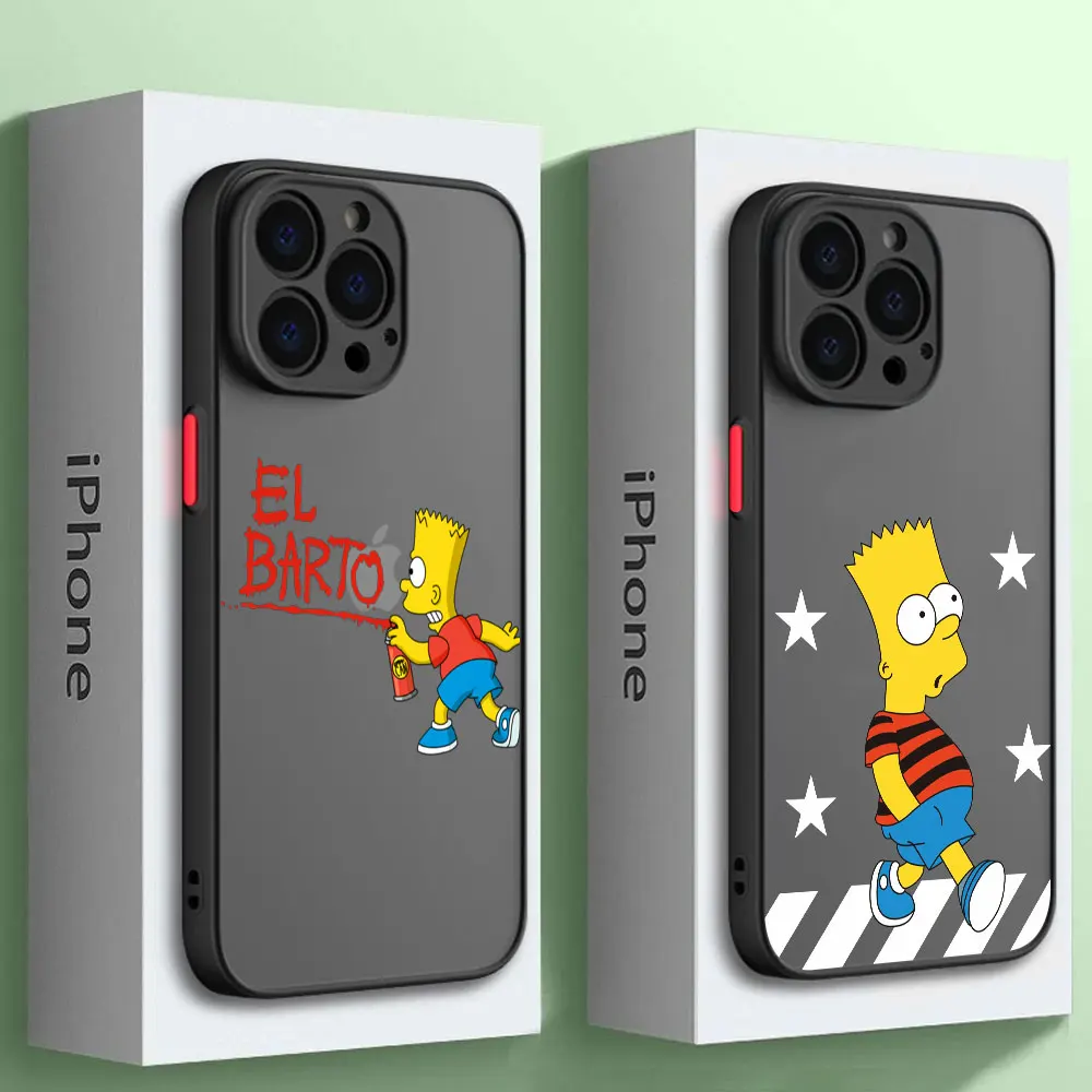 Disney J.Simpson Family Bart phone cases For Apple iPhone 11 SE 8 14 12 Pro 15 7 Plus 13 Mini XS Max XR Luxury Matte Back Cover