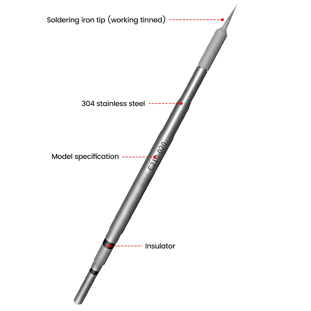 범용 납땜 다리미 팁, JBC T26 납땜 스테이션, 가열 심지 엘보 팁, T형 용접 팁, C210