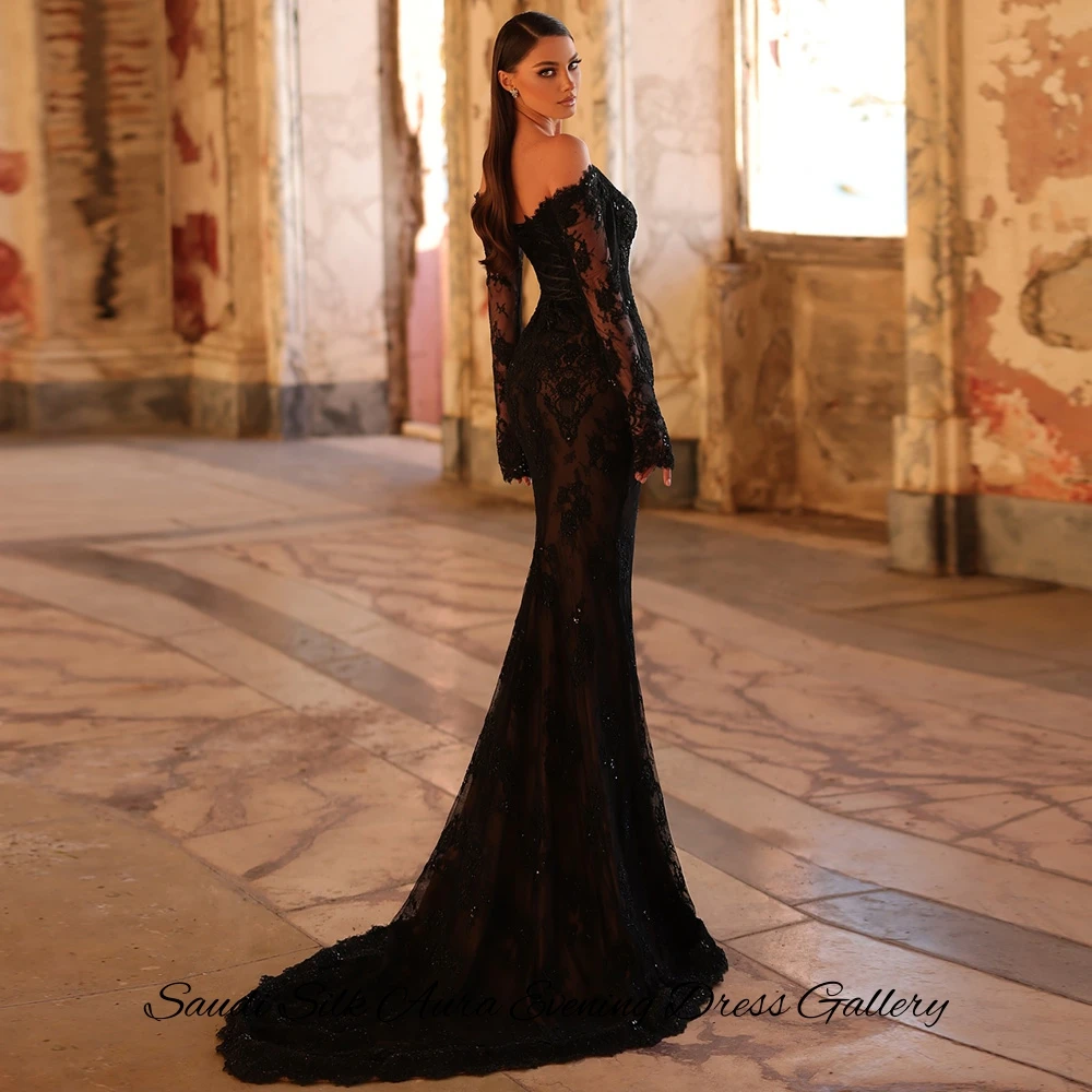 Sexy Sweetheart Long Sleeves Customized Evening Dress Appliques Lace Vestido De Noche Delicate Mermaid Bespoke Occasion Gowns image 2