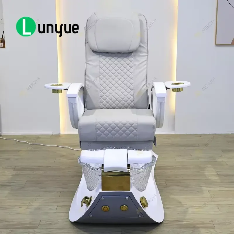 Pipeless Foot Spa Chair Electric Massage Recliner with Drainage Pump Modern Luxury Nail Equipment for Pedicure Care