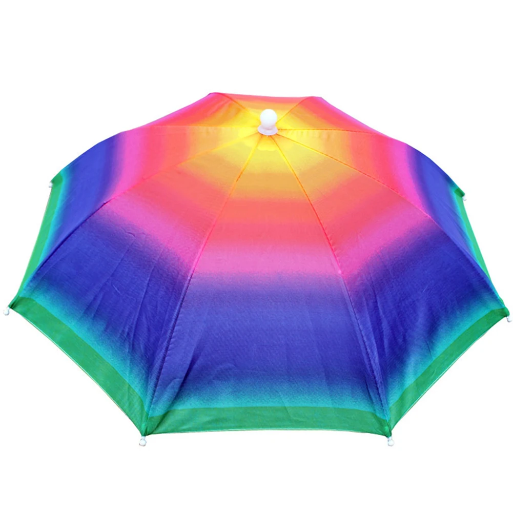 55/69/77/95cm Outdoor Fishing Caps Rain Umbrella Hat Foldable Fishing Sunshade Headwear Cap Waterproof Camping Beach Fishing Hat