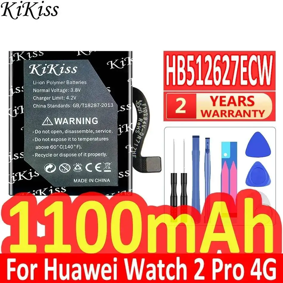 For Huawei Watch 2 Pro 4G 1100mAh Watch Battery Safe High Compatibility HB512627ECW Side Cable