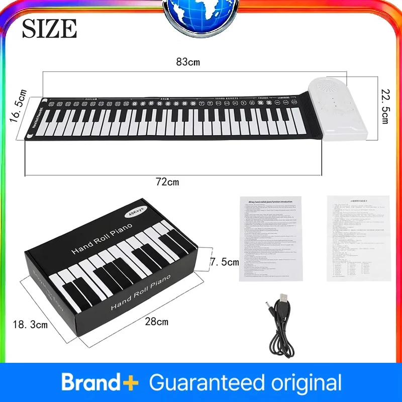 

49-клавишное ручное пианино, портативное складное электронное пианино, электронный орган, USB MIDI, перезаряжаемая клавиатура, музыкальный инструмент