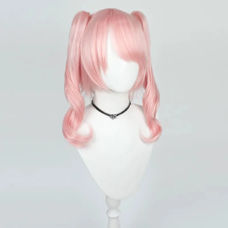 أنيمي مشروع Sekai: المرحلة الملونة Akiyama Mizuki النساء الفتيات طويل الوردي ذيل حصان مقاومة للحرارة الاصطناعية خصلات الشعر المستعار هالوين