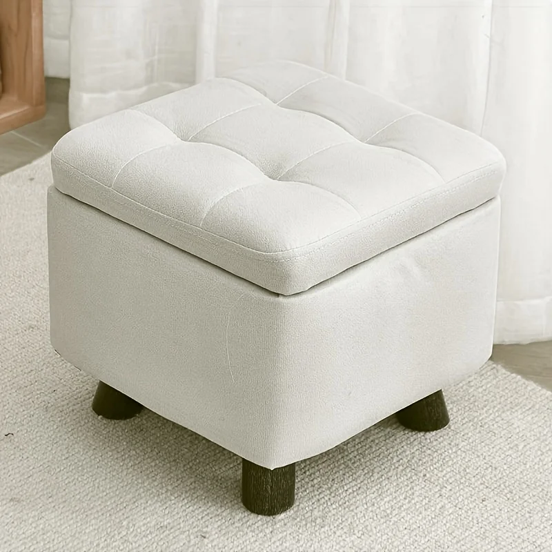 قطعة واحدة من مقعد متعدد الوظائف مبطن وناعم شديد التحمل مع مساحة تخزين - مسند مربع حديث مع وسادة قماشية