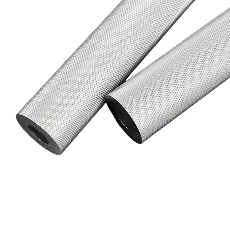 6061 Aluminum Alloy Knurled Anilox Tube Embossed Hollow Aluminum Rod Non Slip Diamond Pineapple Pattern Rod OD 15 18 19 20 25 mm