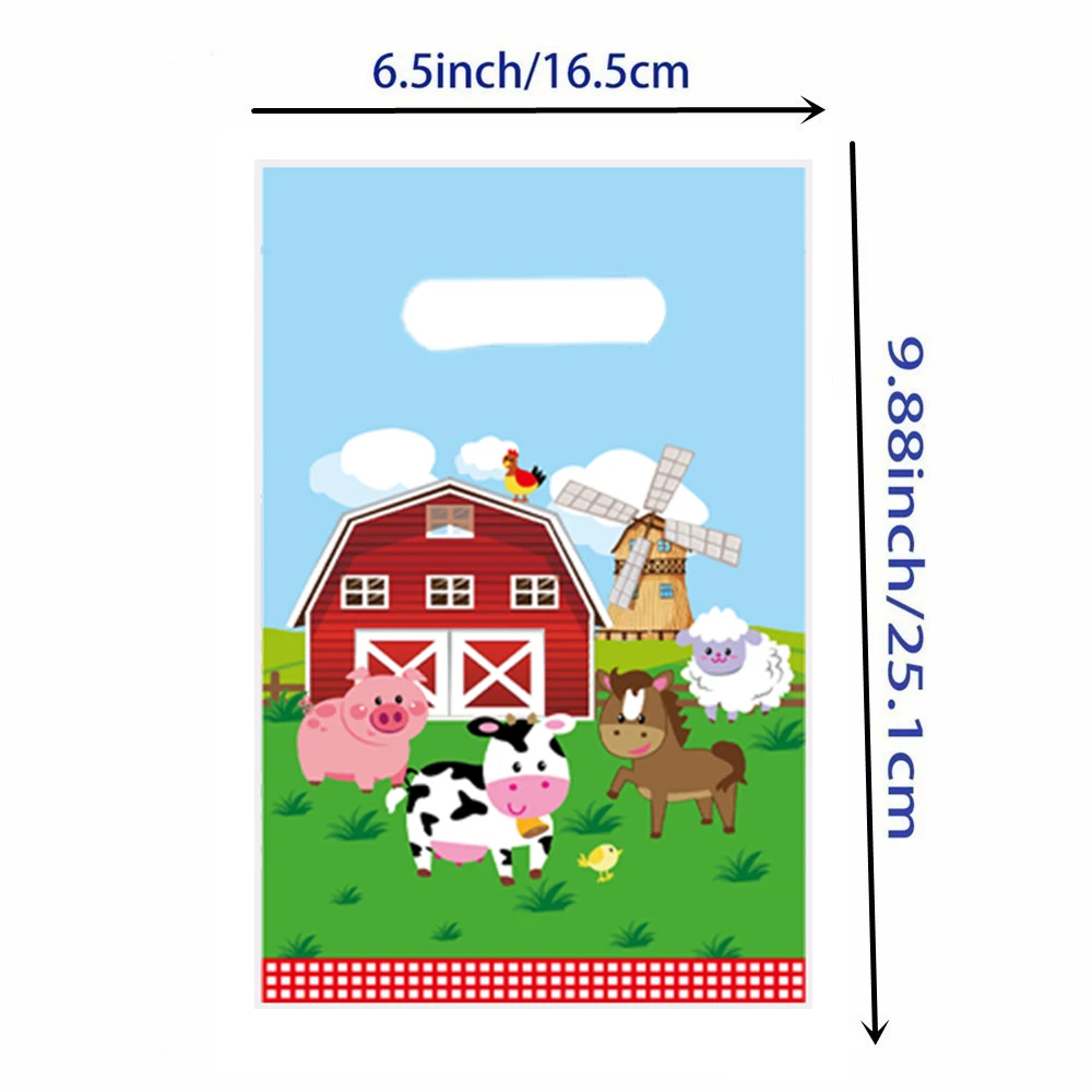 Farm Animals Party Decoration Candy Gift Bags 10/40PCS Lots Cookie Thanks Gifts Box Kraft Storage Packing Party Supply Backpack