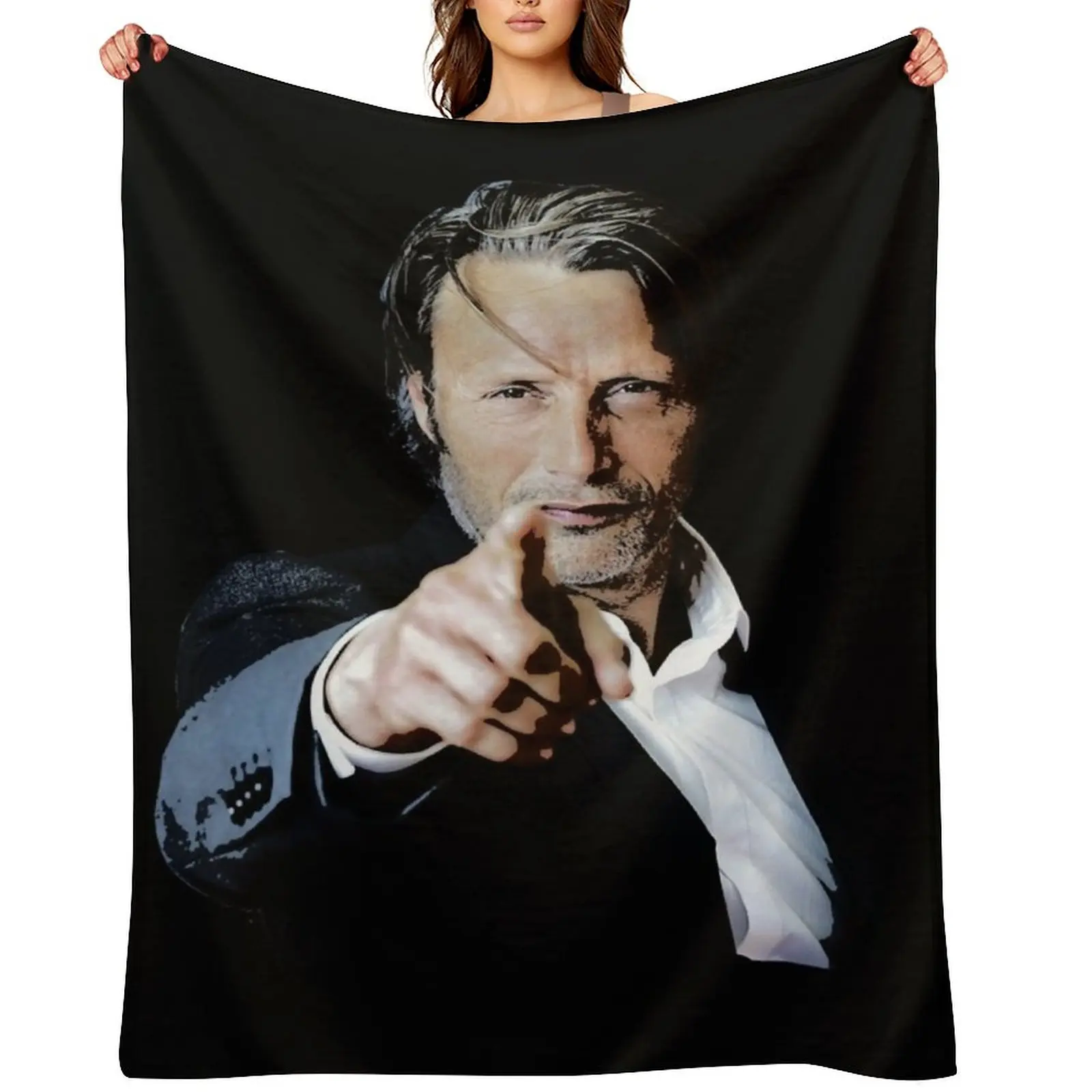 

Men Women Hannigram Mads Mikkelsen HANNIBAL Gifts For Music Fans Throw Blanket Personalized Gift Travel Beautifuls Blankets
