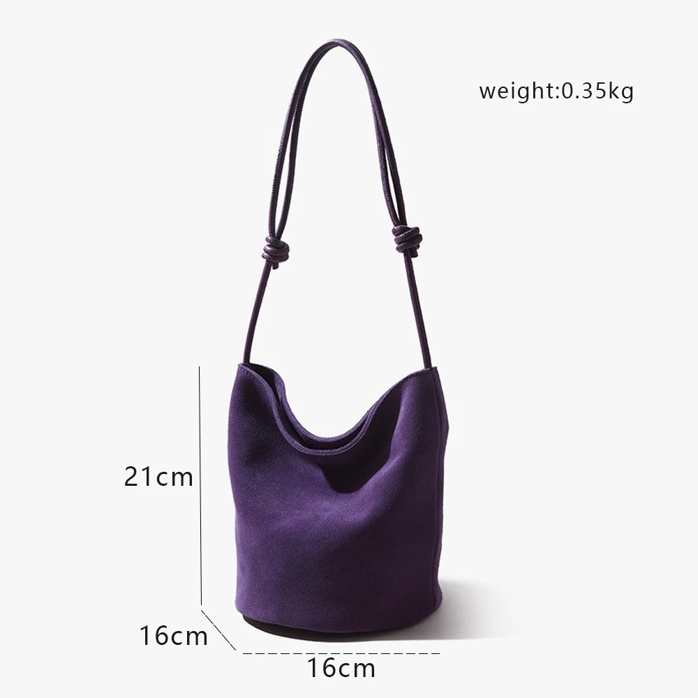 حقائب كتف من الجلد الطبيعي للنساء من جلد الغزال الناعم وحقائب يد للسيدات #4