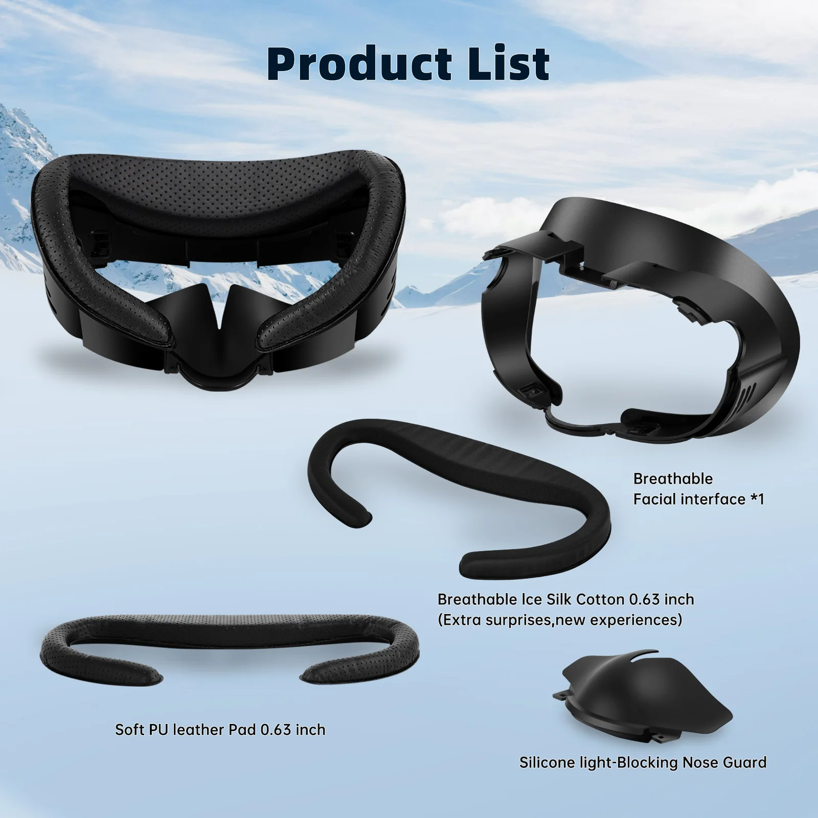 Facial Interface for Meta Quest 3 Face Cover Adjustable mask Compatible with Meta Quest 3 Face Interface Protection Accessories