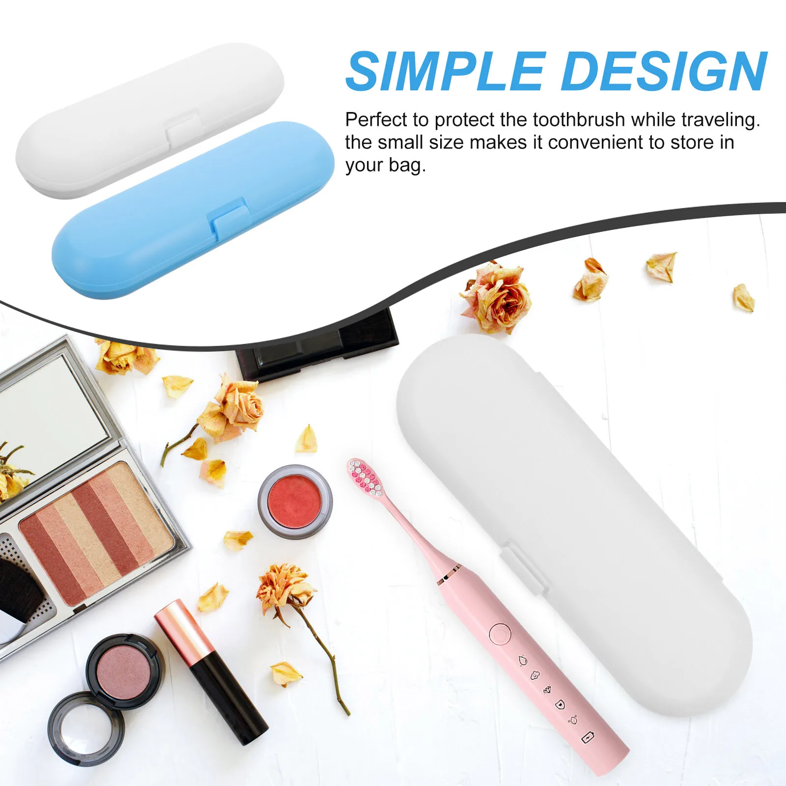 

2Pcs Electric Toothbrush Holder Travel Case Durable Storage Box Portable Toothbrush Organizer Protective Case for Accessories
