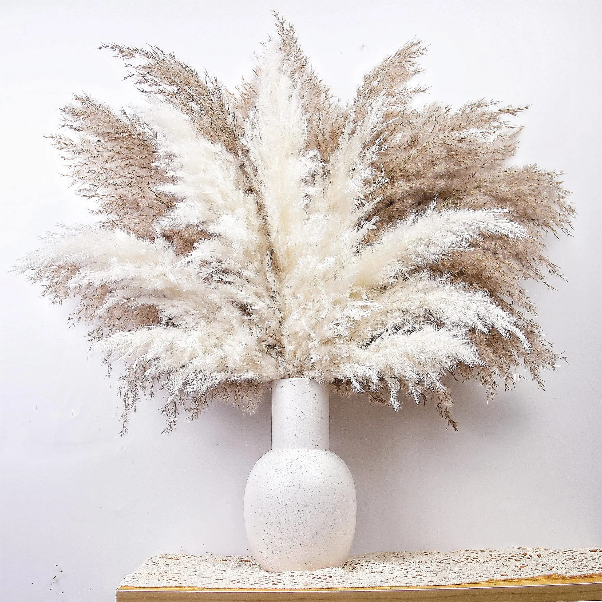 Boho Decor Fluffy Pompas Grass Wedding Natural Dry Pampas Grass Small Short Pampass Bulk for Boho Room Decor Coffee Table Decor