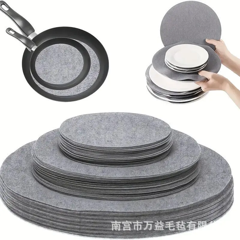 

72Pcs Reusable Felt Dish Protectors Soft Plate Dividers for Porcelain Cookware Stacking Pads for Saucer Storage Solutions