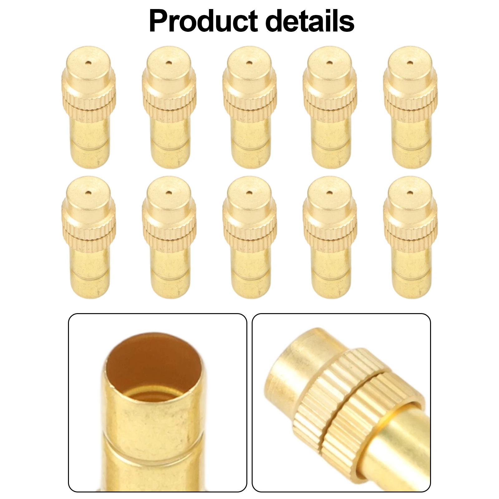 10PCS 8mm Copper Nickel Coated Cold Atomization Nozzle for Home Garden with Low Pressure Functionality and 2-10kg Rating