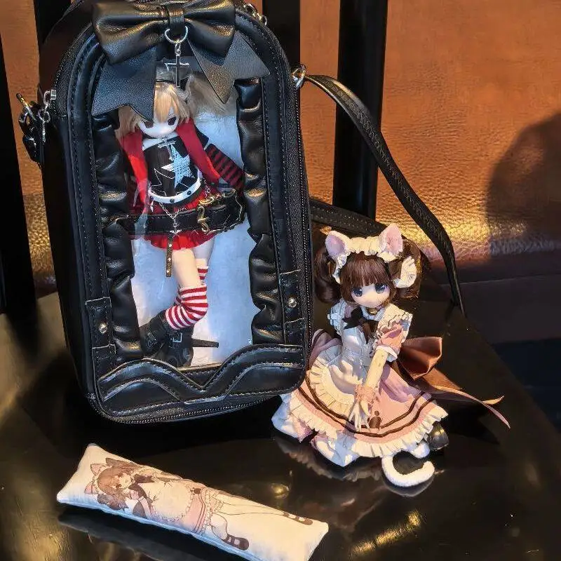 For Ob11 Ob24 Blythe Bjd Doll Mjd Action Figure 1/6&1/12 Bjd Vertical Doll Carry Bag Mini Shoulder Crossbody Outdoor Bag Gift - view 3