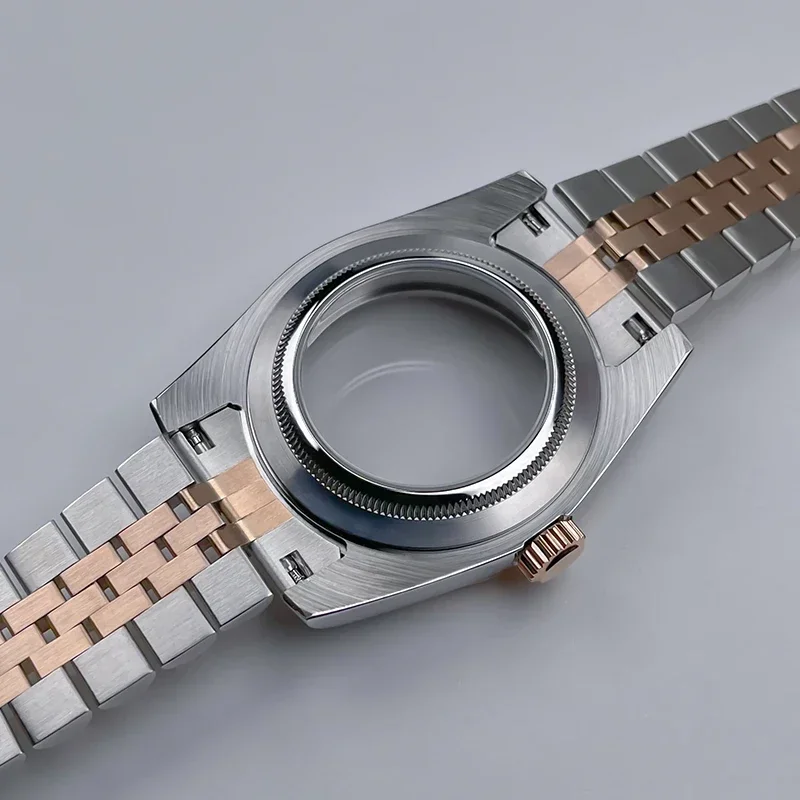 39mm NH35 Case R Bezel Rose Gold DJ 2 Tone Sapphire Glass Skx Mod