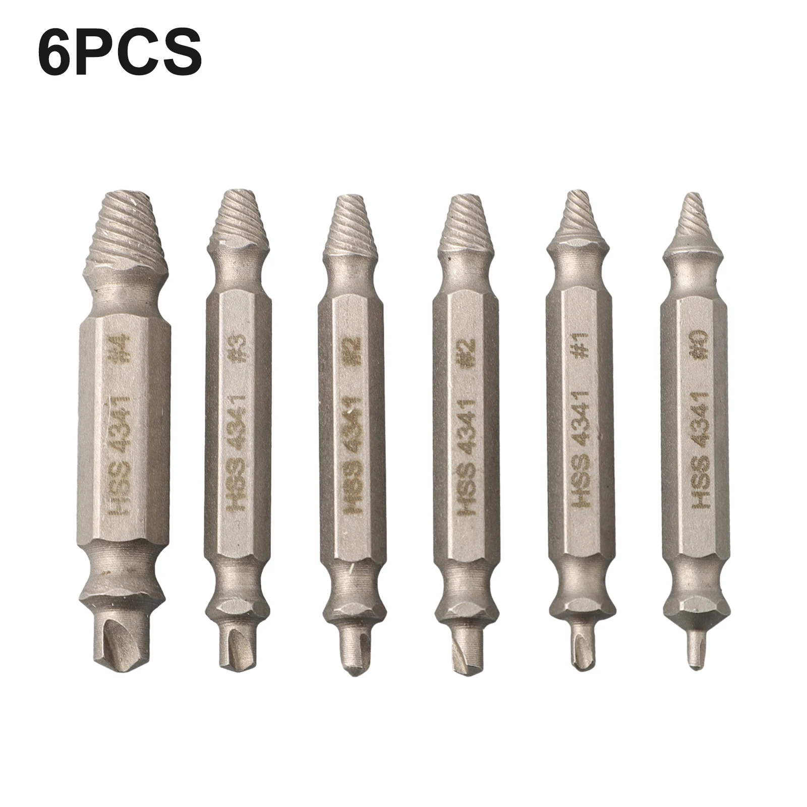 

Broken Bolt Damage Screw Remover Kit 6 Piece Set for Easy Extraction of Stripped Screws High Speed Steel Tools