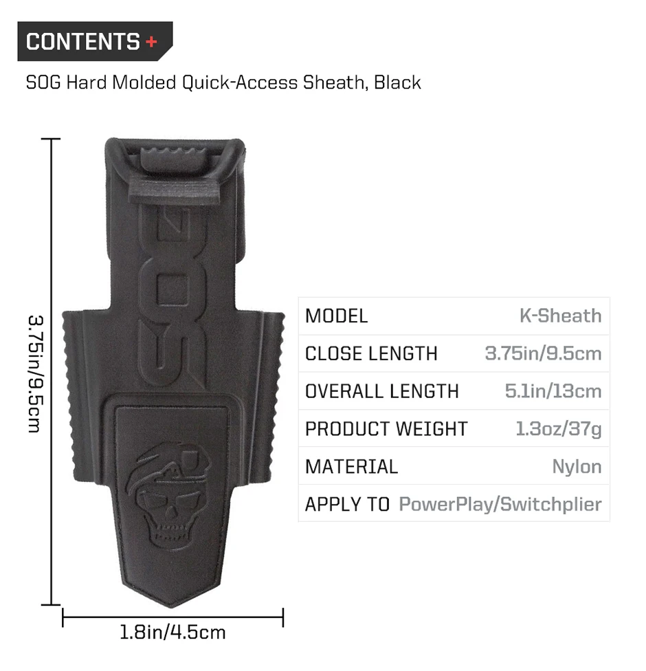 SOG Strapazierfähige Nylon-Gürteltasche – kompakte Multi-Tool-Tasche mit sicherem Druckknopfverschluss, EDC-Zangenhalter mit Rückenclip für EDC – Detail 2