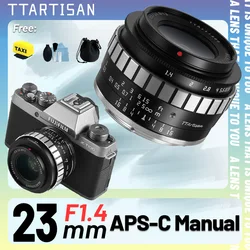 TTArtisan 23mm F1.4 APS-C Large Aperture Manual Lens for Sony E Nikon Z Fuji X Canon EOS M M4/3 MFT Leica Sigma Panasonic L