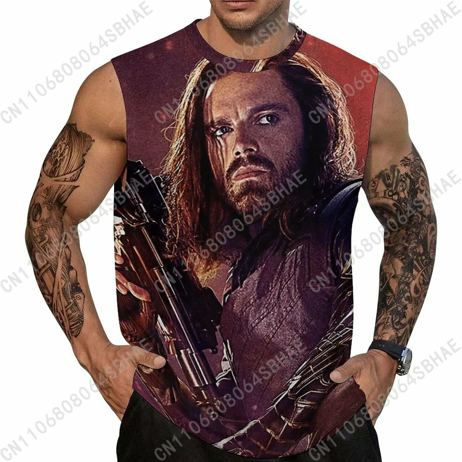 

Marvel Bucky Barnes Custom Men's Sleeveless Shirt Personalized Tank Top Wear Summer Vest Tops Men Daily Use Cosplay