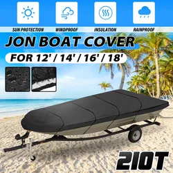 Cubierta de barco 210D Jon, sombrilla impermeable, protección Anti-UV, cubierta de barco resistente, negra/plateada, 12 