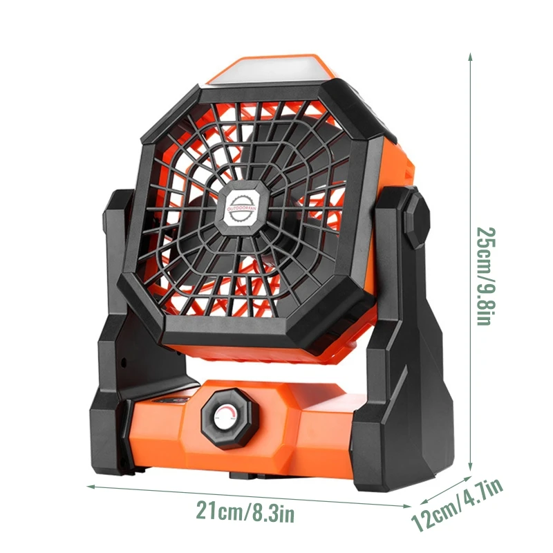 مروحة طاولة LED محمولة للنزهة والتخييم ومروحة تبريد شخصية خارجية منخفضة الضوضاء