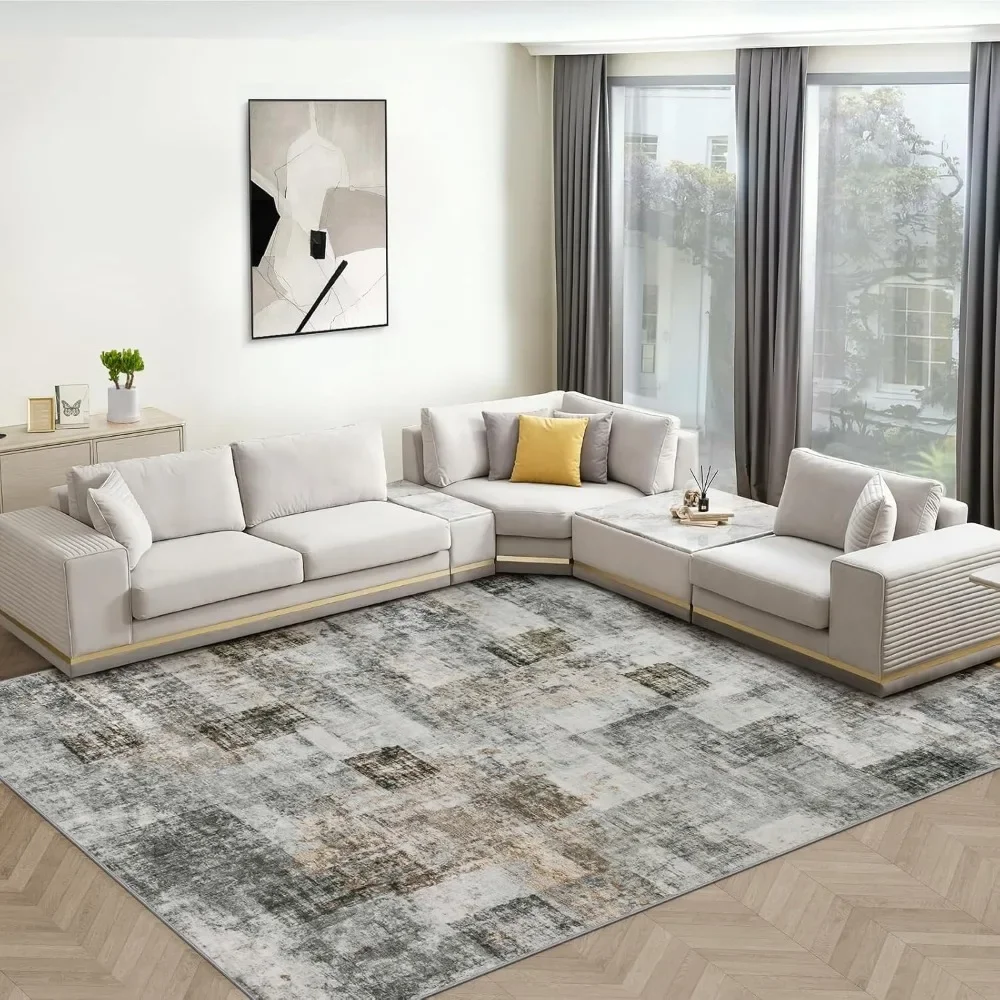 

Area Rug Living Room Rugs: 5x7 Soft Modern Abstract Fluffy Rug with Non-Slip Backing, Washable Indoor Plush Throw Rug Large Acce