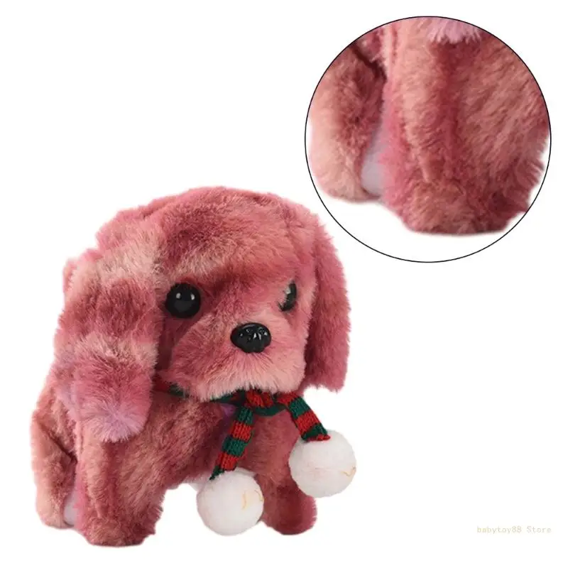 Y4UD Musical Electric Plush Dog Toy Barking Walking Soft Stuffed Animal Christmas Birthday Gifts for Kids Toddlers