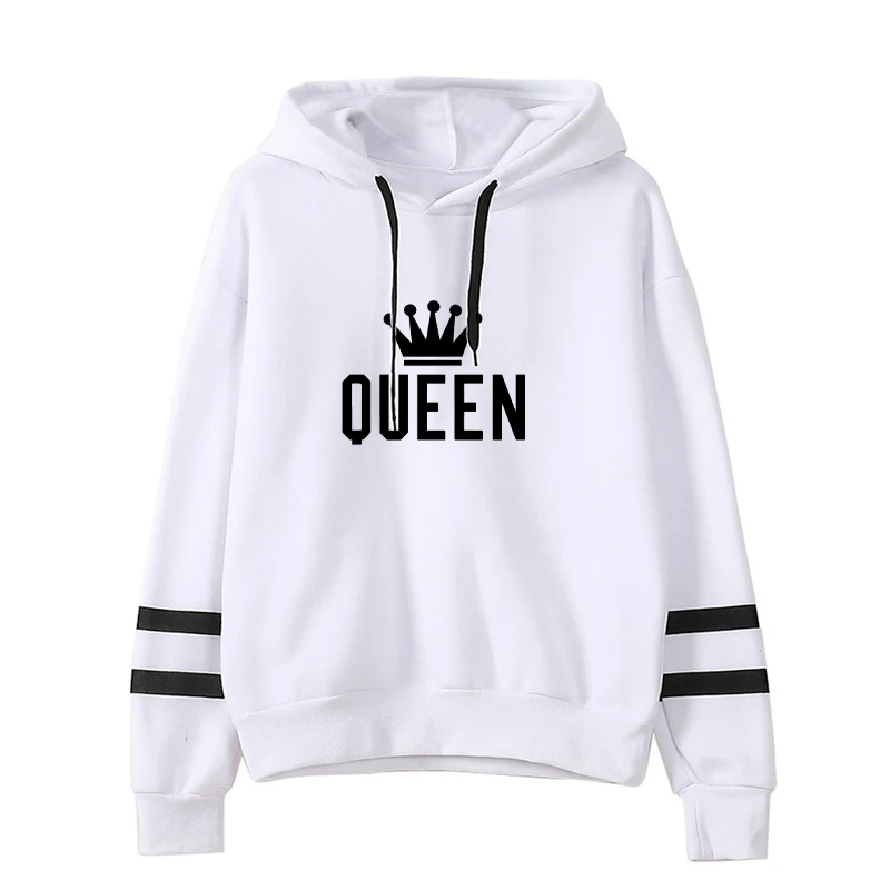 Women's Print Striped Pullover Hoodie Sweatshirt Thick Long Sleeves Tops Loose 2024 Autumn Winter Hoodies Elegant Sportwear