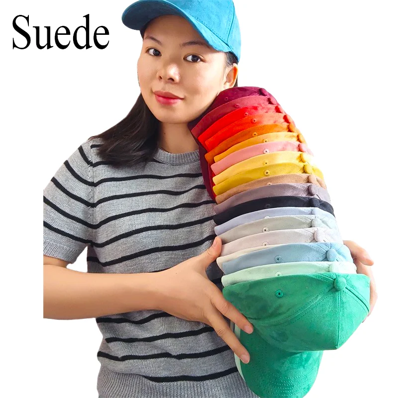 Fashion Adjustable Suede Baseball Caps For Men Women Autumn Winter Solid Retro Snapback Hip Hop Hat Unisex Street Sun Visor Cap