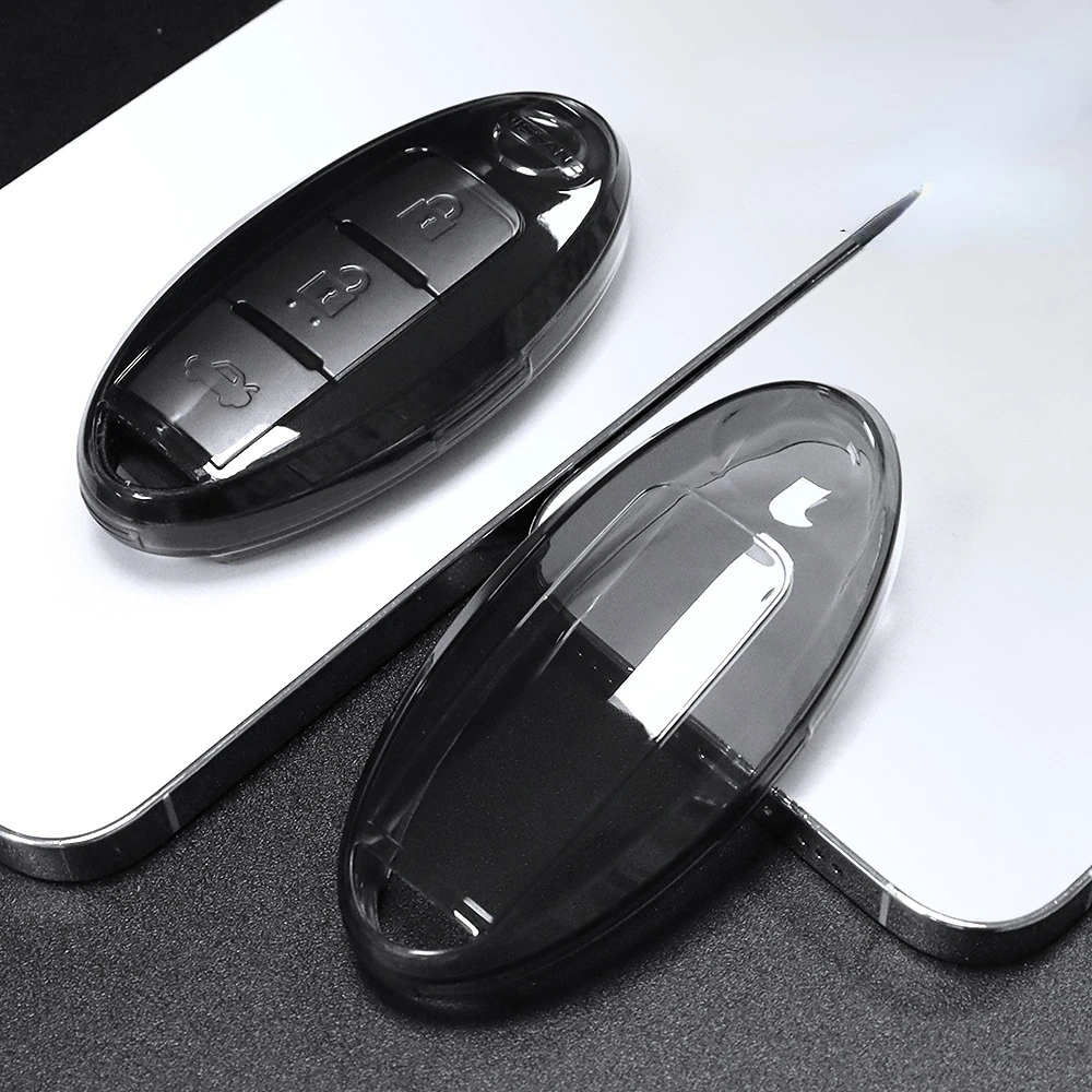 Car Key Case Suitable for Nissan Xuanyi Key Case Tianlai Qijun Xiaoke Tuda Nissan TPU Transparent Car Key Case Chain Accessories