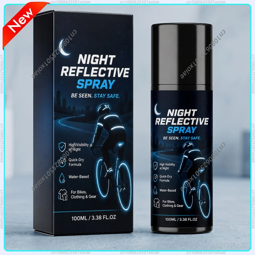 Clear Reflective Spray Paint 100ml Temporary Coat Weatherproof Night Cycling Running Road Safety Visibility Coating