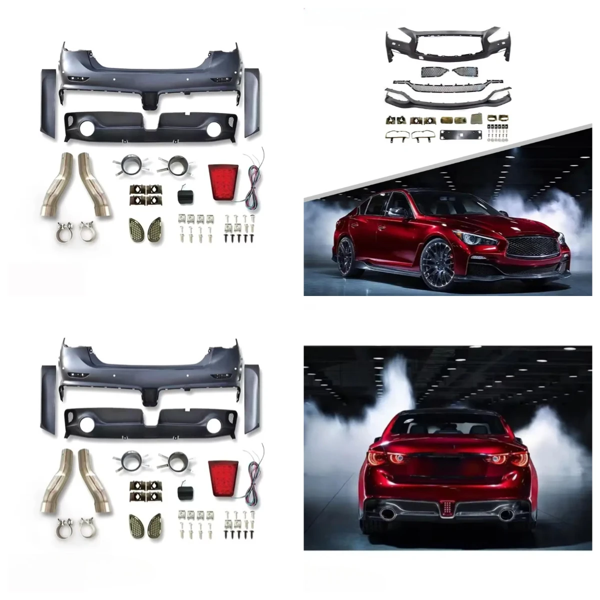 

Задний бампер Stlf 2014-2017 PP Plastics EAU Rouge Concept Design для Q50