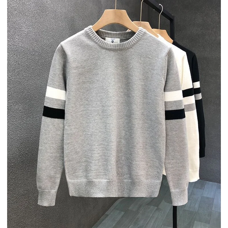 

2025 New round Ne Knitted Sweater Men's Faion Brand Sli Autumn Winter Base irt Slim Fit Personali Upper Body